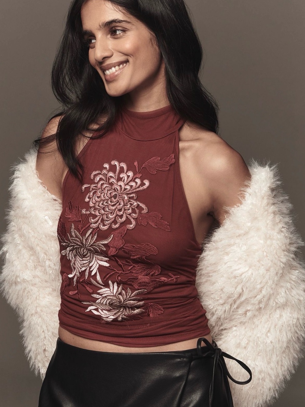 Anthropologie | Backless Mock Neck Top